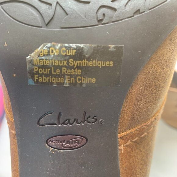 Clarks Ankle Booties, Light Brown, Lace Up, Sz 9.5 - Picture 7 of 9